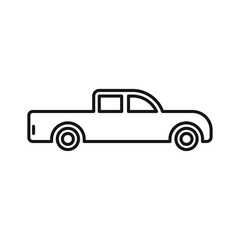 Pickup truck icon Black line art vector logo