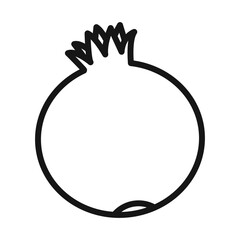 pomegranate icon Black line art vector logo