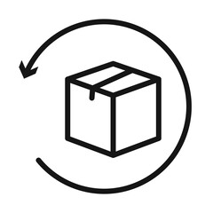 product return Box icon Black line art vector logo