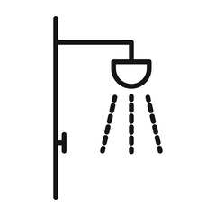 Shower icon Black line art vector logo