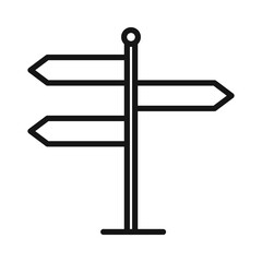 signpost icon Black line art vector logo