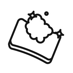 Sponge with foam icon Black line art vector logo