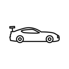 Sports Car icon Black line art vector logo