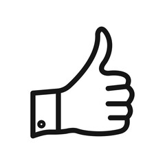 Thumbs Up icon Black line art vector logo