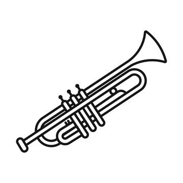 recommend clip art: Trumpet icon Black line art vector logo