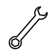 Wrench icon (2) Black line art vector logo