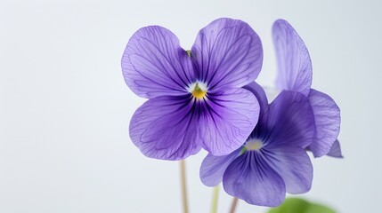 Obraz premium Blooming dog violet in white backdrop
