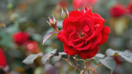 Blooming red rose