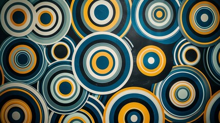 Fototapeta premium A colorful abstract painting of circles in various sizes and colors