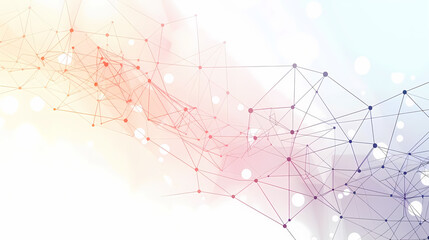 Obraz premium Abstract geometric network background with connecting dots and lines in pastel colors.