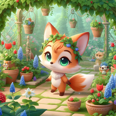 Chibi Fox and the Autumn Forest