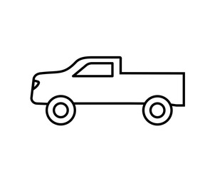 Pick up truck line icon vector. Transportation concept