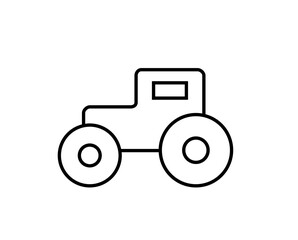 Tractor  vector linear icon, farmer logo
