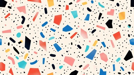 A colorful abstract pattern with many different shapes and sizes