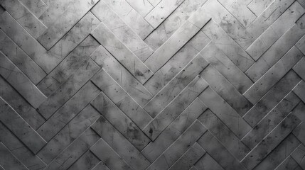 A gray brick wall with a zigzag pattern