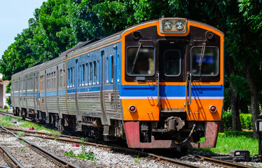 Diesel railcar on the railway State Railway of Thailand