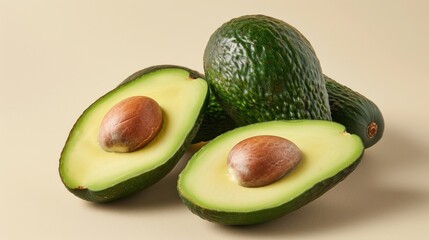 The fresh sliced avocados