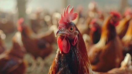 Chickens at the poultry farm.