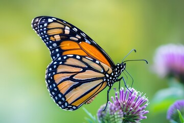 Monarch Butterfly on Purple Flower