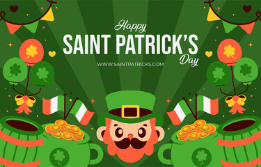 Fototapeta premium St. Patrick's Day background vector with stripes