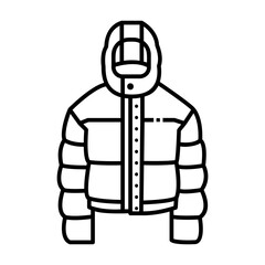 puffer jacket Line Icon