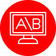 A/B Testing Vector Line White Circle Red