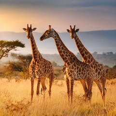 Obraz premium giraffe mammal animal, AI generated