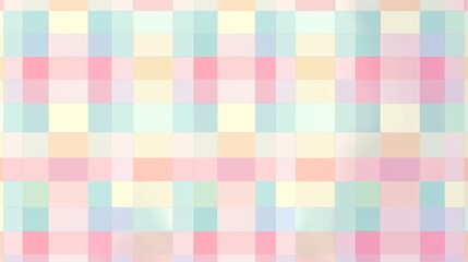 A colorful checkered background with a pink and blue square in the middle