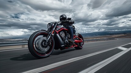 Naklejka premium The motorcycle on open highway