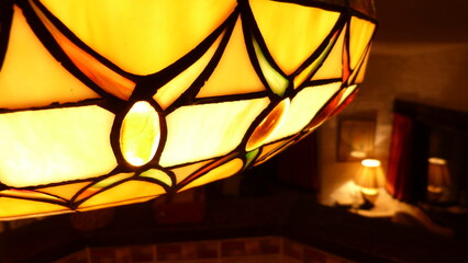 vintage lamp in the night close up