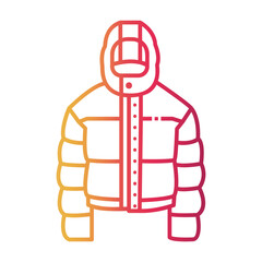 puffer jacket Line Gradient Icon