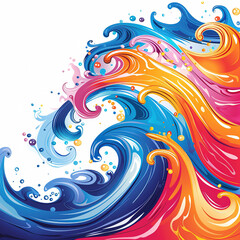 Fototapeta premium Dynamic color wave pattern illustration