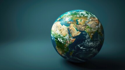 Fototapeta premium Green blue Earth on Blackboard Globe.