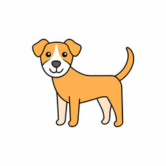 A vector illustration of a cute, playful dog with detailed features, perfect for pet-related designs and products.