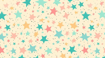 A colorful star pattern with a light blue background