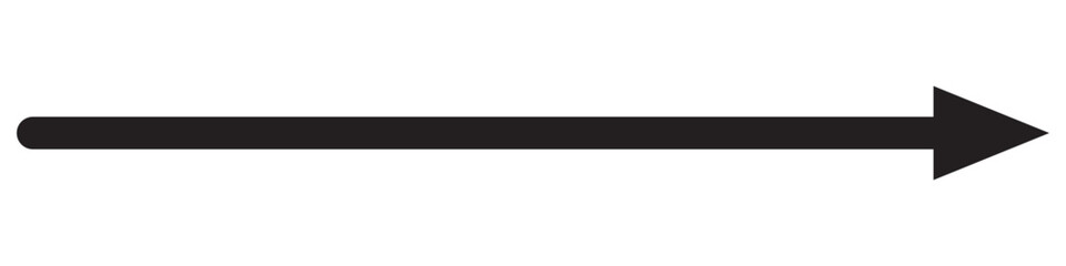 Obraz premium Black long arrow silhouette vector icon. flat style Arrow symbol. Black silhouette of an arrow on a white background. vector illustration. 