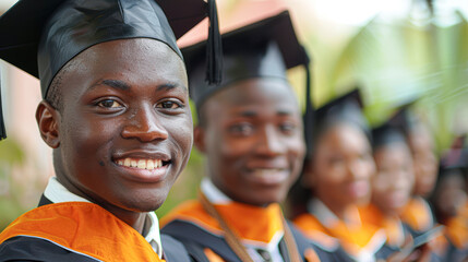 Fototapeta premium A group of graduates are smiling for the camera