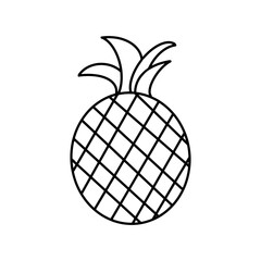 Pineapple hand drawing Isolated on a white background. Vector doodle illustration.