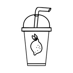Lemonade milkshake icon, cold drink, soda drink, ice chocolate drink icon doodle