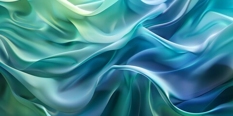 Obraz premium A vibrant abstract composition with flowing gradients in teal and blue, evoking a sense of fluidity and movement.