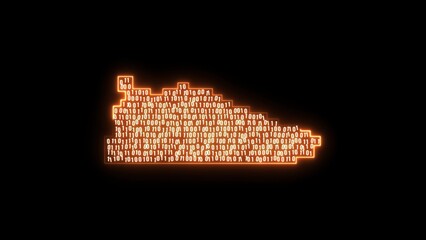 Glowing yellow neon line Fitness pixelated sneaker shoes for training, running icon isolated on black background. Crypto Punk Digital Sneaker. Sport shoes.