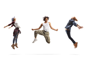 African american dancer between caucasian dancers