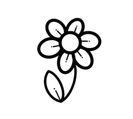 Cute flower logo bold lines design, sprng , blossom