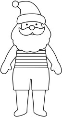 Beach Christmas Santa Outline vector.
Beach summer Santa Claus Outline svg.