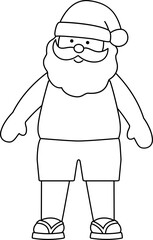 Beach Christmas Santa Outline vector.
Beach summer Santa Claus Outline svg.