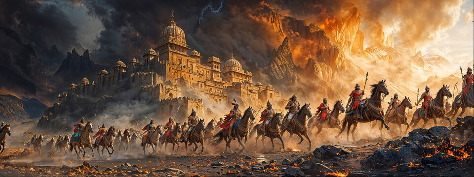 The war of Mahabharat, ancient history, Indian war, biggest war panorama, Indian culture, history of India