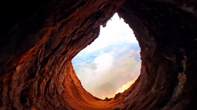 FPV Drone Flies Out of Volcano to Mountain View Hyperlapse