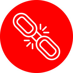 Link Chain Vector Line White Circle Red