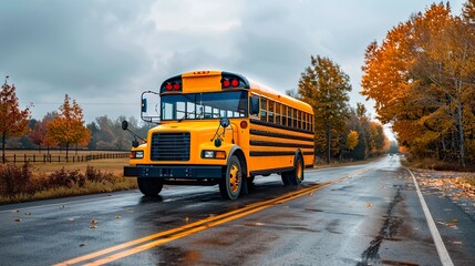 Obraz premium Autobús del colegio. Fondo con concepto de vuelta al colegio. 