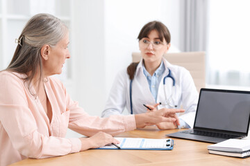 Lung disease. Patient having doctor appointment in clinic